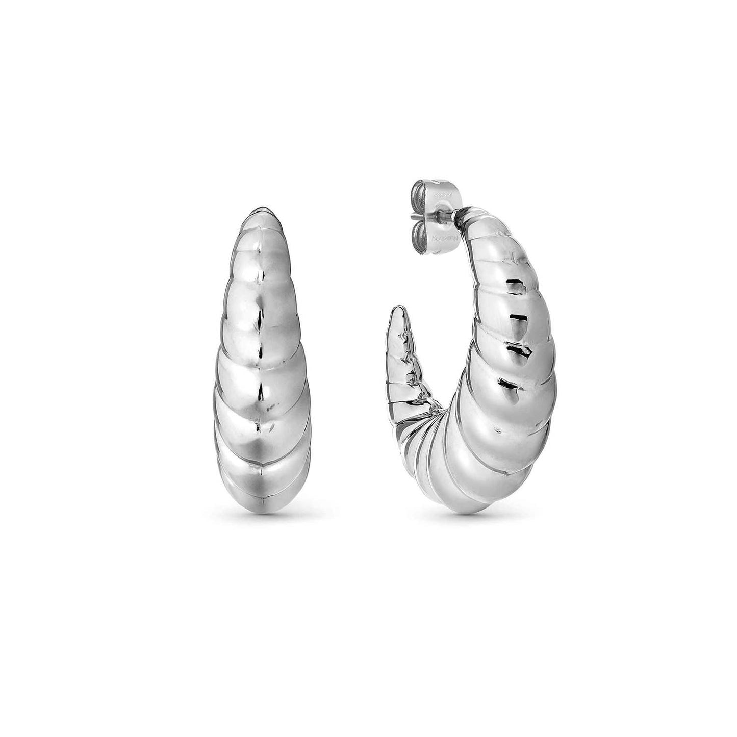 Nomination Ecclettica Stainless Steel Croissant Hoop Earrings 134317/001