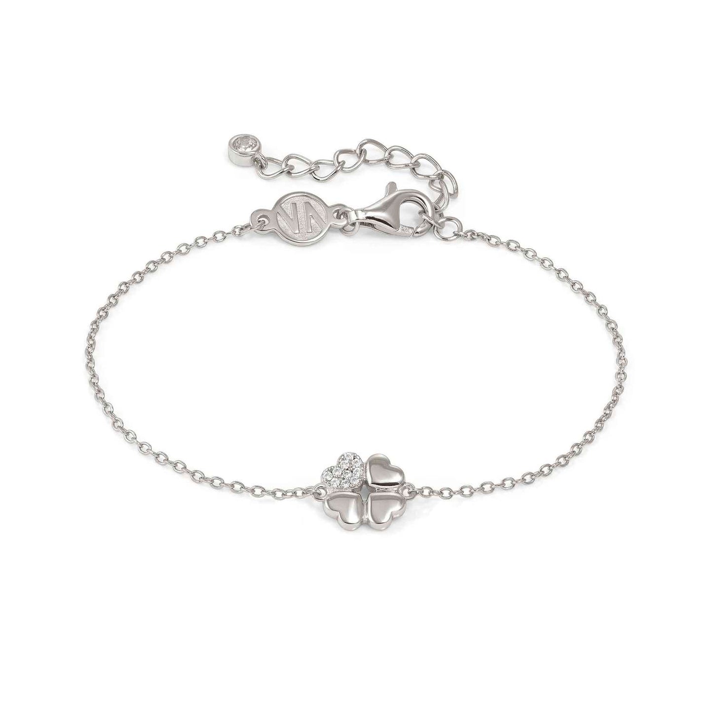 Nomination Petit Sparkle Sterling Silver Cubic Zirconia Four Leaf Clover Bracelet 242300/001