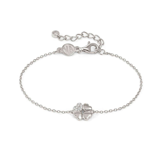 Nomination Petit Sparkle Sterling Silver Cubic Zirconia Four Leaf Clover Bracelet 242300/001