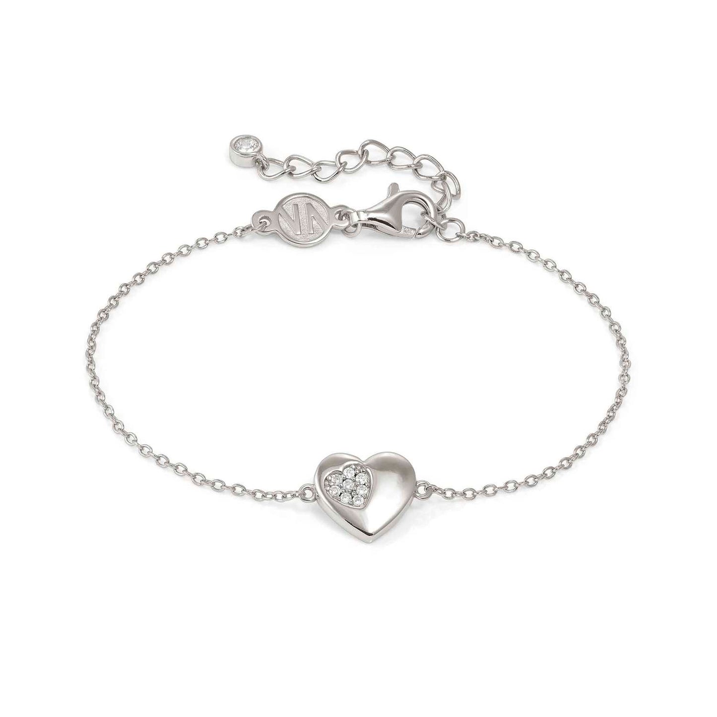 Nomination Petit Sparkle Sterling Silver Cubic Zirconia Heart Bracelet 242300/004