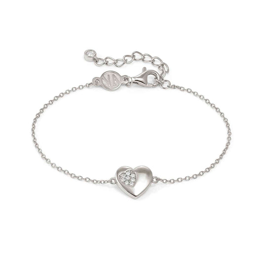 Nomination Petit Sparkle Sterling Silver Cubic Zirconia Heart Bracelet 242300/004