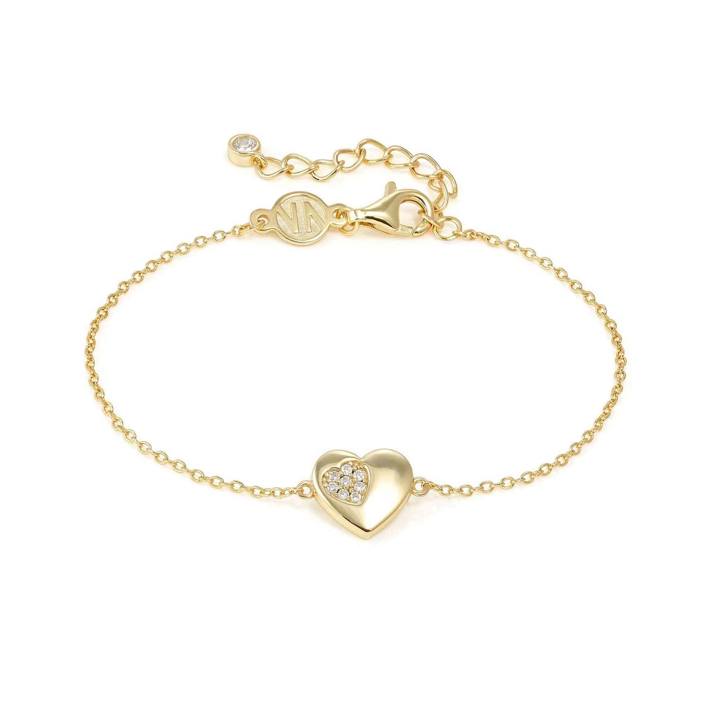 Nomination Petit Sparkle Yellow Gold Plated Cubic Zirconia Heart Bracelet 242300/006