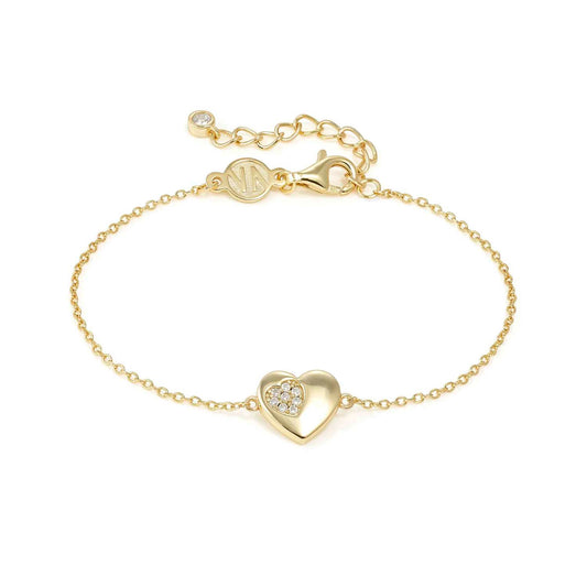 Nomination Petit Sparkle Yellow Gold Plated Cubic Zirconia Heart Bracelet 242300/006