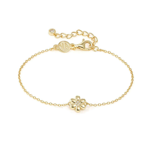 Nomination Petit Sparkle Yellow Gold Plated Cubic Zirconia Flower Bracelet 242300/012