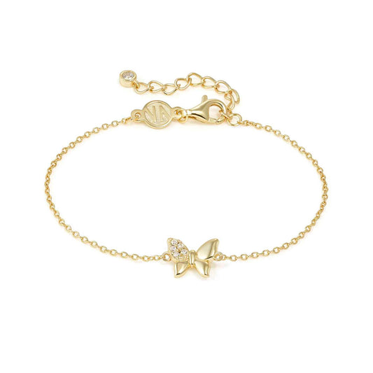 Nomination Petit Sparkle Yellow Gold Plated Cubic Zirconia Butterfly Bracelet 242300/042