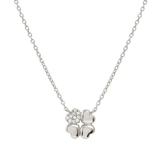 Nomination Petit Sparkle Sterling Silver Cubic Zirconia Four Leaf Clover Necklace 242303/001