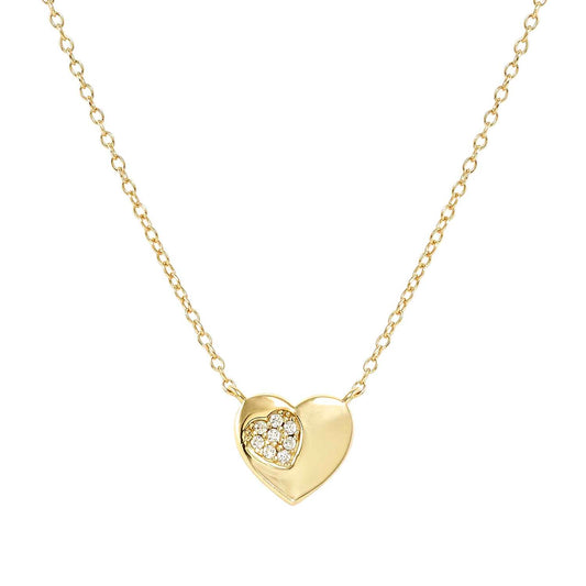 Nomination Petit Sparkle Yellow Gold Plated Cubic Zirconia Heart Necklace 242303/006