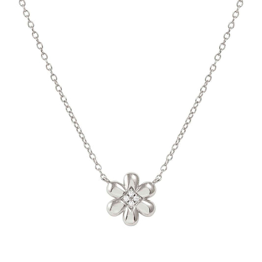 Nomination Petit Sparkle Sterling Silver Cubic Zirconia Flower Necklace 242303/010