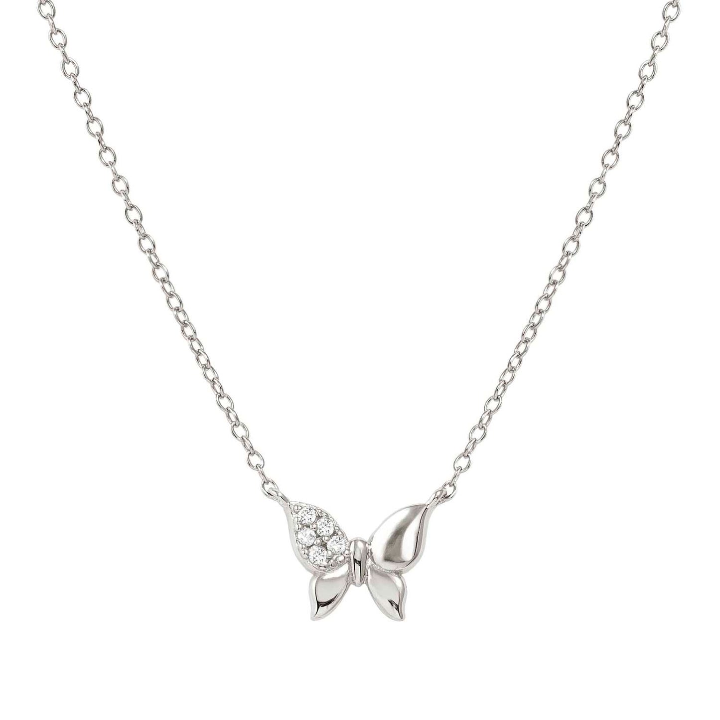 Nomination Petit Sparkle Sterling Silver Cubic Zirconia Butterfly Necklace 242303/040