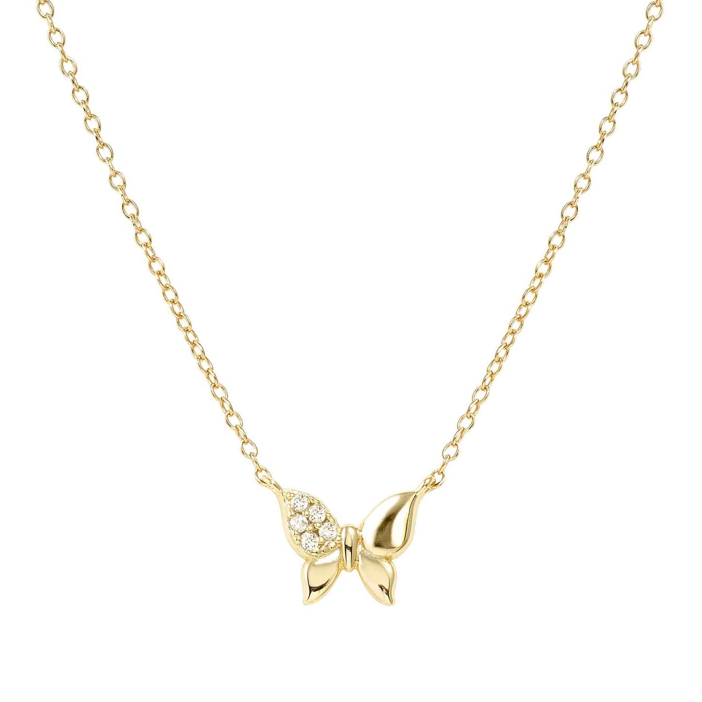 Nomination Petit Sparkle Yellow Gold Plated Cubic Zirconia Butterfly Necklace 242303/042