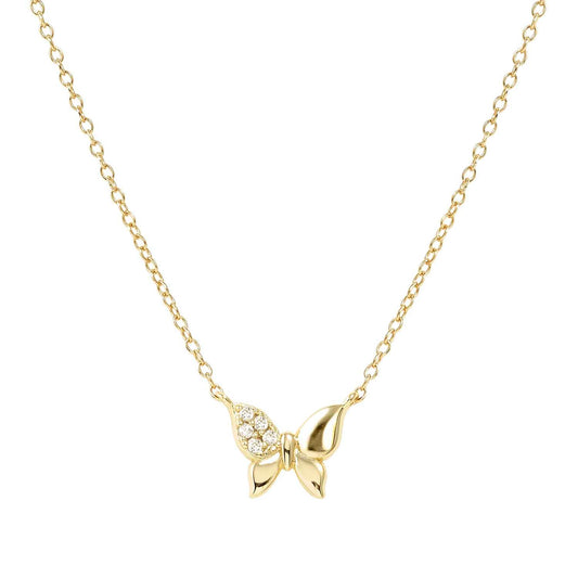 Nomination Petit Sparkle Yellow Gold Plated Cubic Zirconia Butterfly Necklace 242303/042