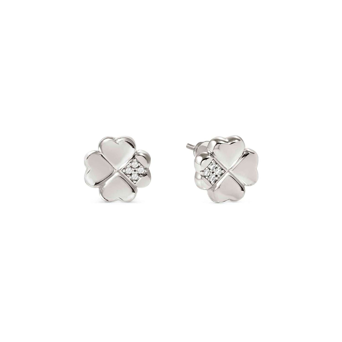 Nomination Petit Sparkle Sterling Silver Four Leaf Clover Stud Earrings 242304/001