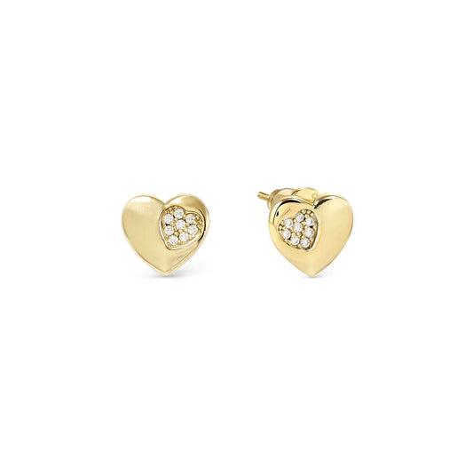 Nomination Petit Sparkle Yellow Gold Plated Heart Stud Earrings 242304/006