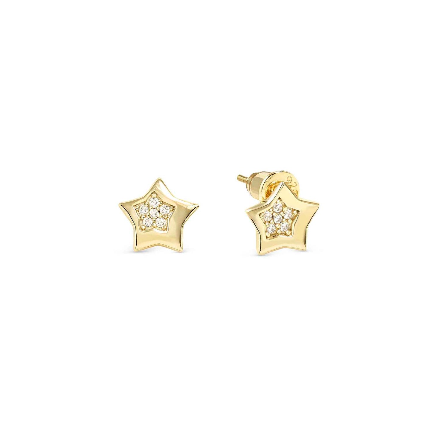 Nomination Petit Sparkle Yellow Gold Plated Star Stud Earrings 242304/009