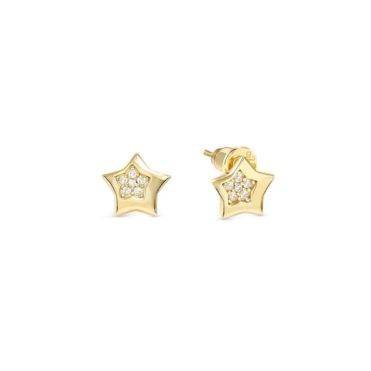 Nomination Petit Sparkle Yellow Gold Plated Star Stud Earrings 242304/009