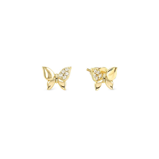 Nomination Petit Sparkle Yellow Gold Plated Butterfly Cubic Zirconia Stud Earrings 242304/042