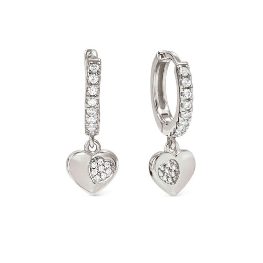 Nomination Petit Sparkle Sterling Silver Heart Cubic Zirconia Drop Earrings 242305/004