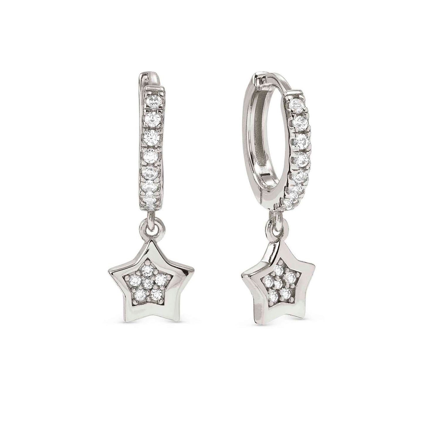 Nomination Petit Sparkle Sterling Silver Star Cubic Zirconia Drop Earrings 242305/007
