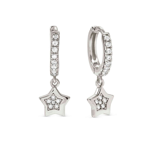 Nomination Petit Sparkle Sterling Silver Star Cubic Zirconia Drop Earrings 242305/007