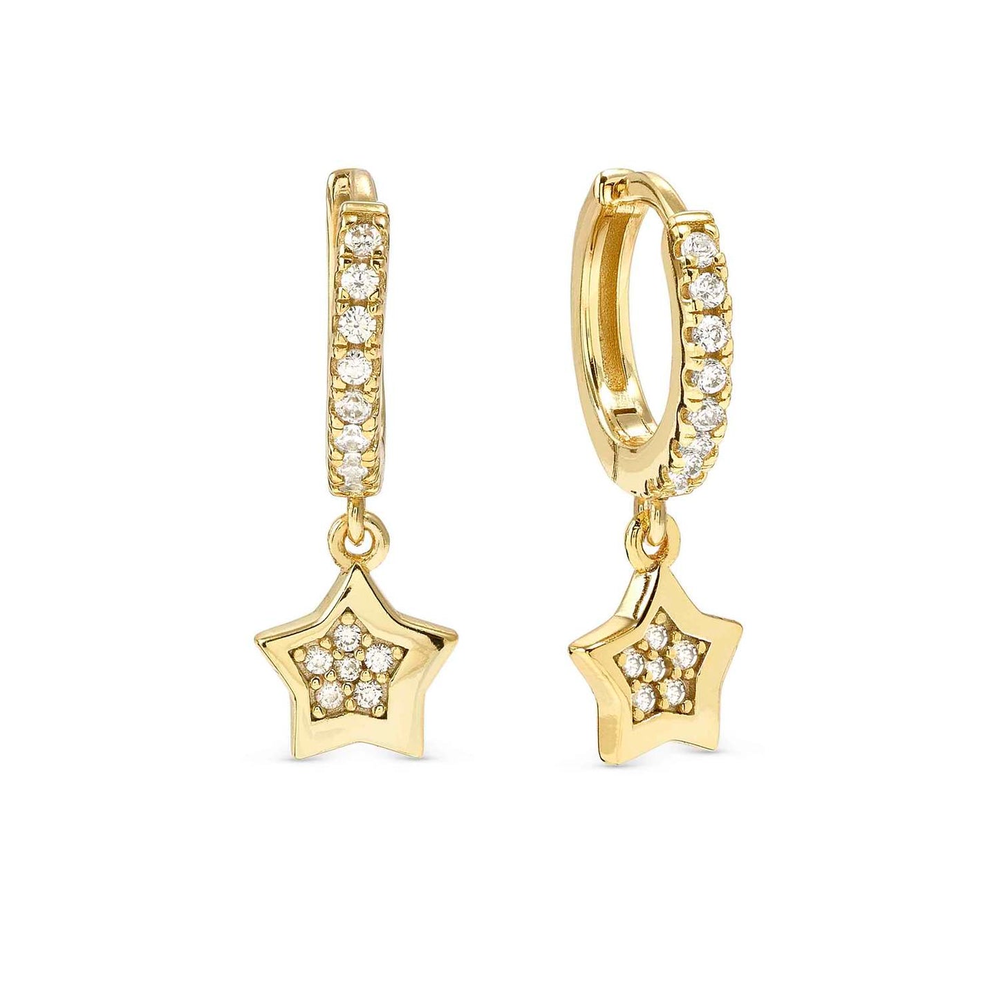 Nomination Petit Sparkle Yellow Gold Plated Star Cubic Zirconia Drop Earrings 242305/009