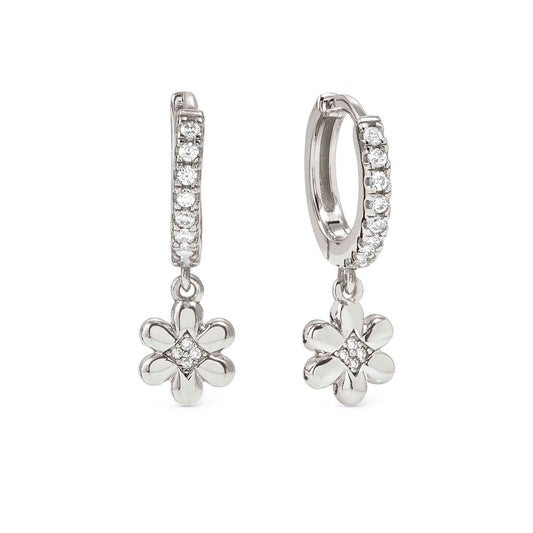 Nomination Petit Sparkle Sterling Silver Flower Cubic Zirconia Drop Earrings 242305/010