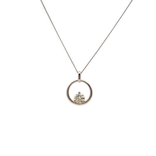 9ct White Gold Laboratory Grown Diamond Circle Necklace