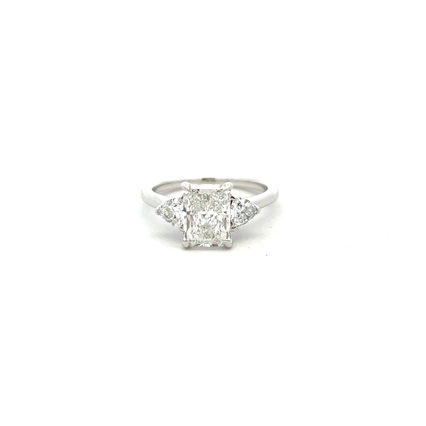 Platinum Radiant and Trilliant Laboratory Grown Diamond Ring Size N