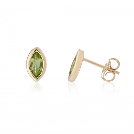 9ct Yellow Gold Peridot Stud Earrings