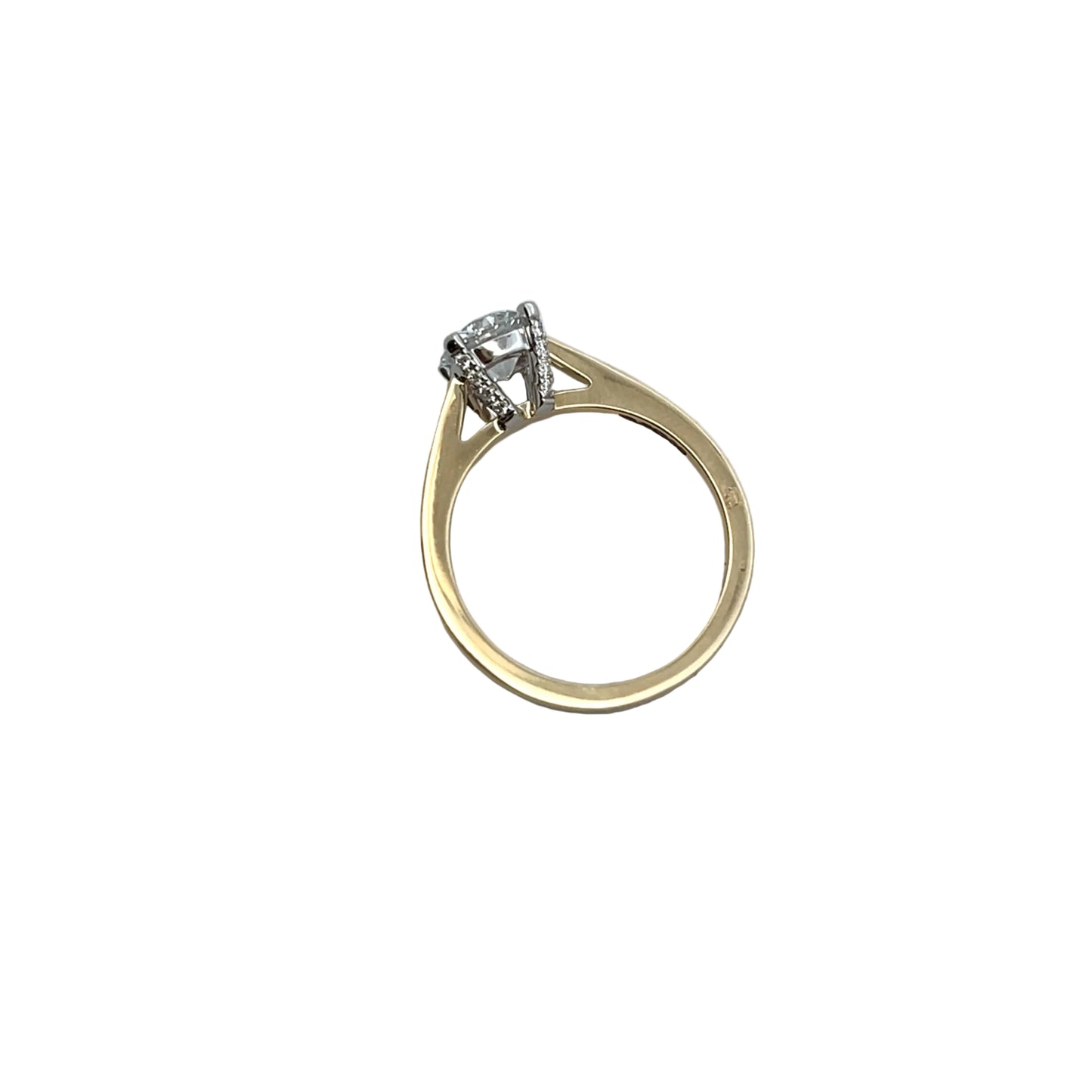 9ct Yellow Gold 1.00ct Brilliant Cut Laboratory Grown Diamond Ring with Hidden Diamonds Size M