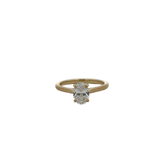 9ct Yellow Gold Laboratory Grown Diamond Oval Cut 1.02ct Ring Size M