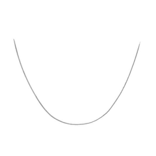 Platinum Fine Flat Curb Chain 16"