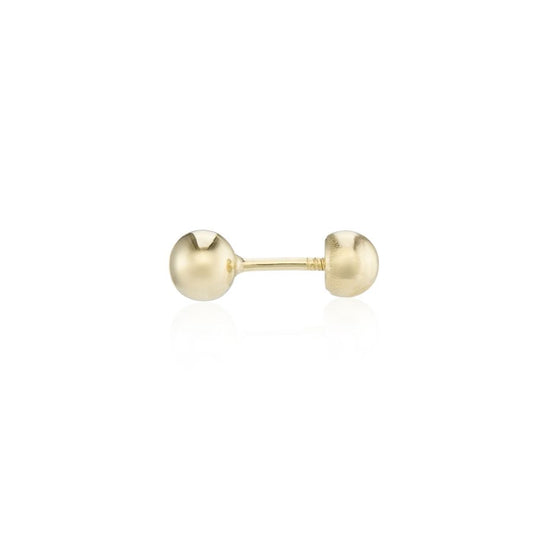 Single 9ct Yellow Gold Polish Ball Labret Earring
