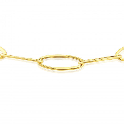 18" 9ct Yellow Gold Oval Link Necklace