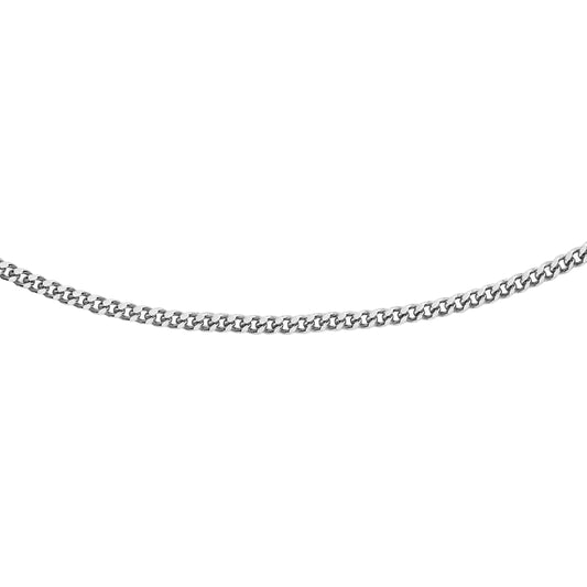 Platinum Flat Curb Chain 18"