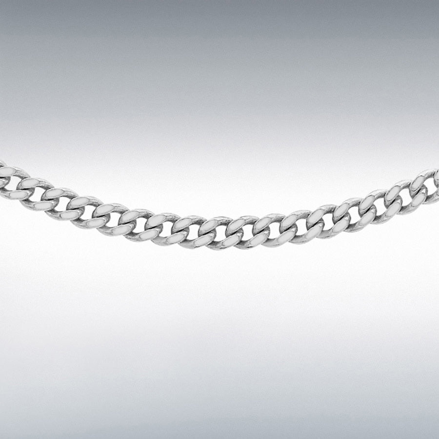 9ct White Gold 18-20" Adjustable Flat Curb Chain
