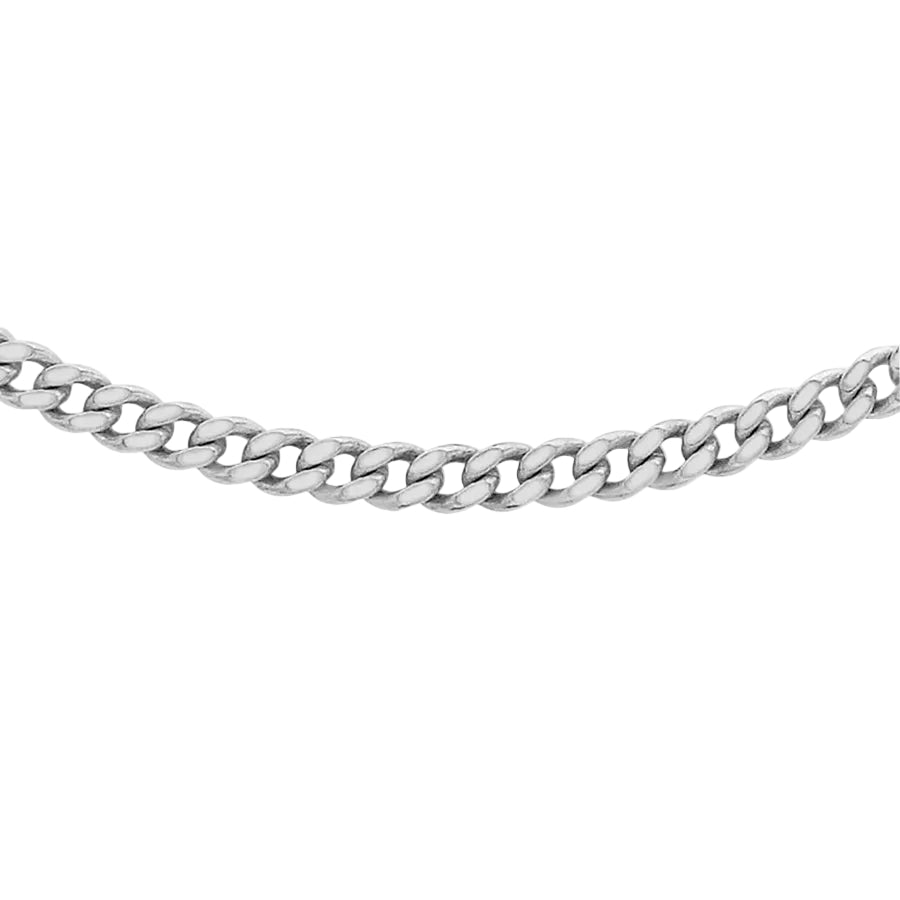 9ct White Gold 18-20" Adjustable Flat Curb Chain