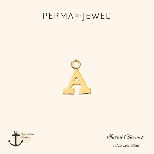 Permanent Gold Filled Mini A Charm for Perma Bracelet