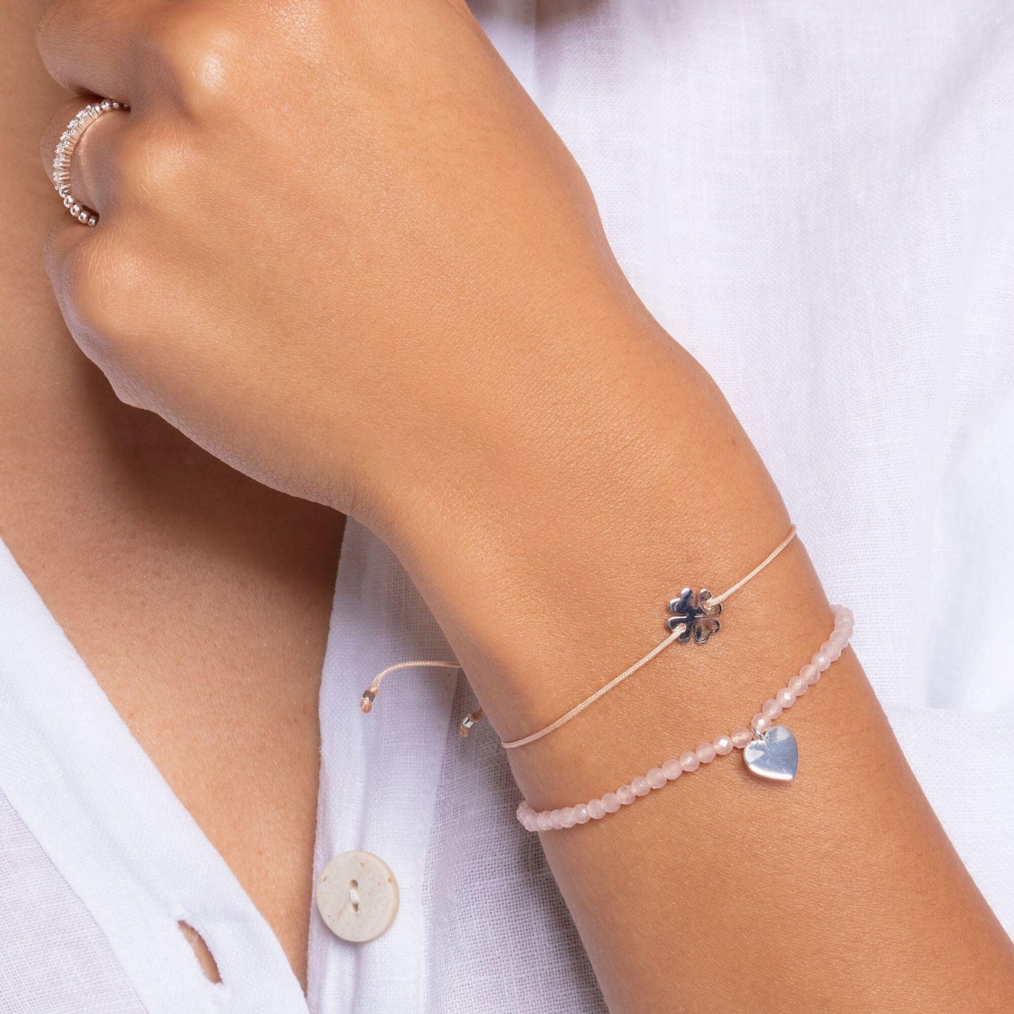 Thomas Sabo Sterling Silver Rose Quartz Bracelet A1985