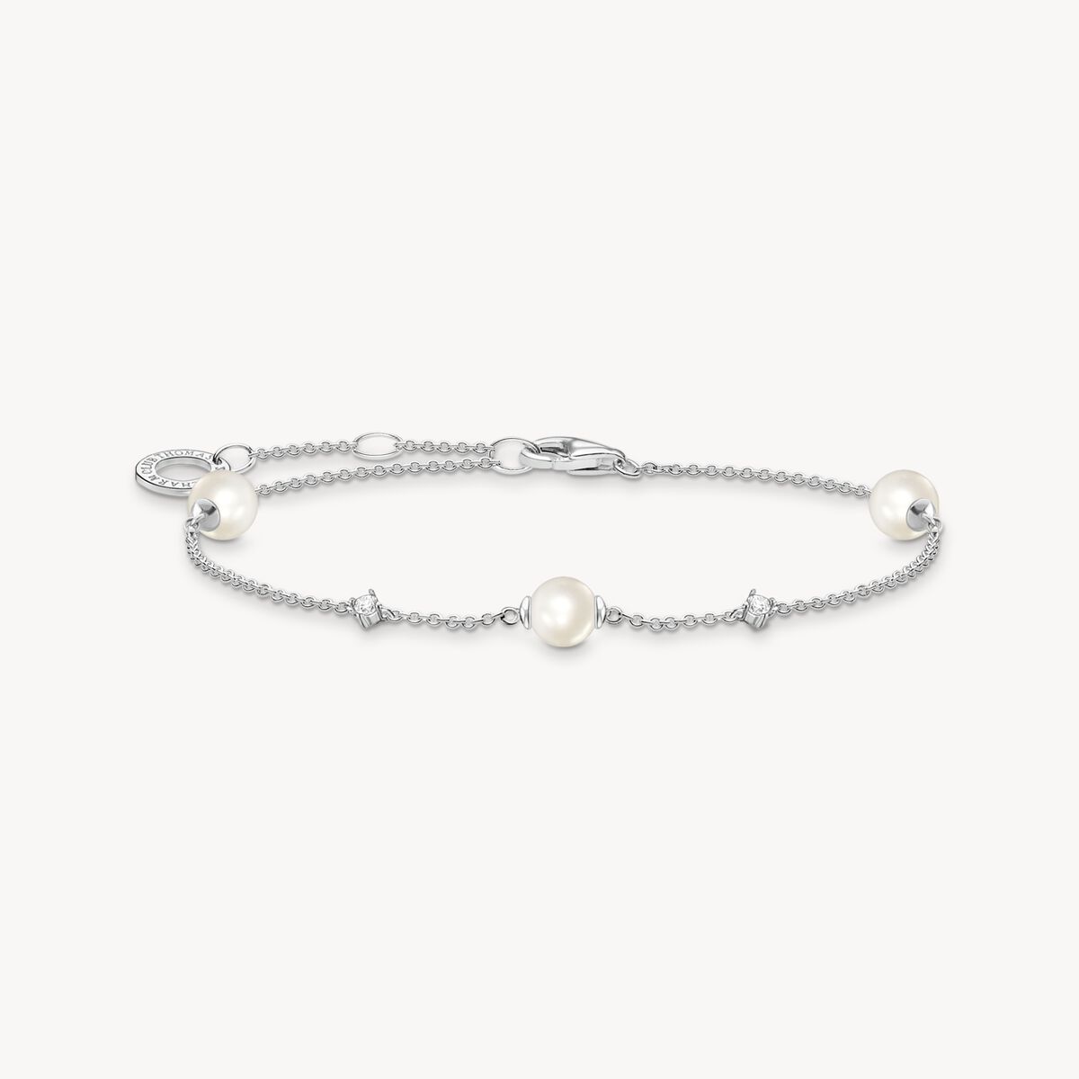 Thomas Sabo Sterling Silver Freshwater Cultured Pearl Bracelet A2038-167-14