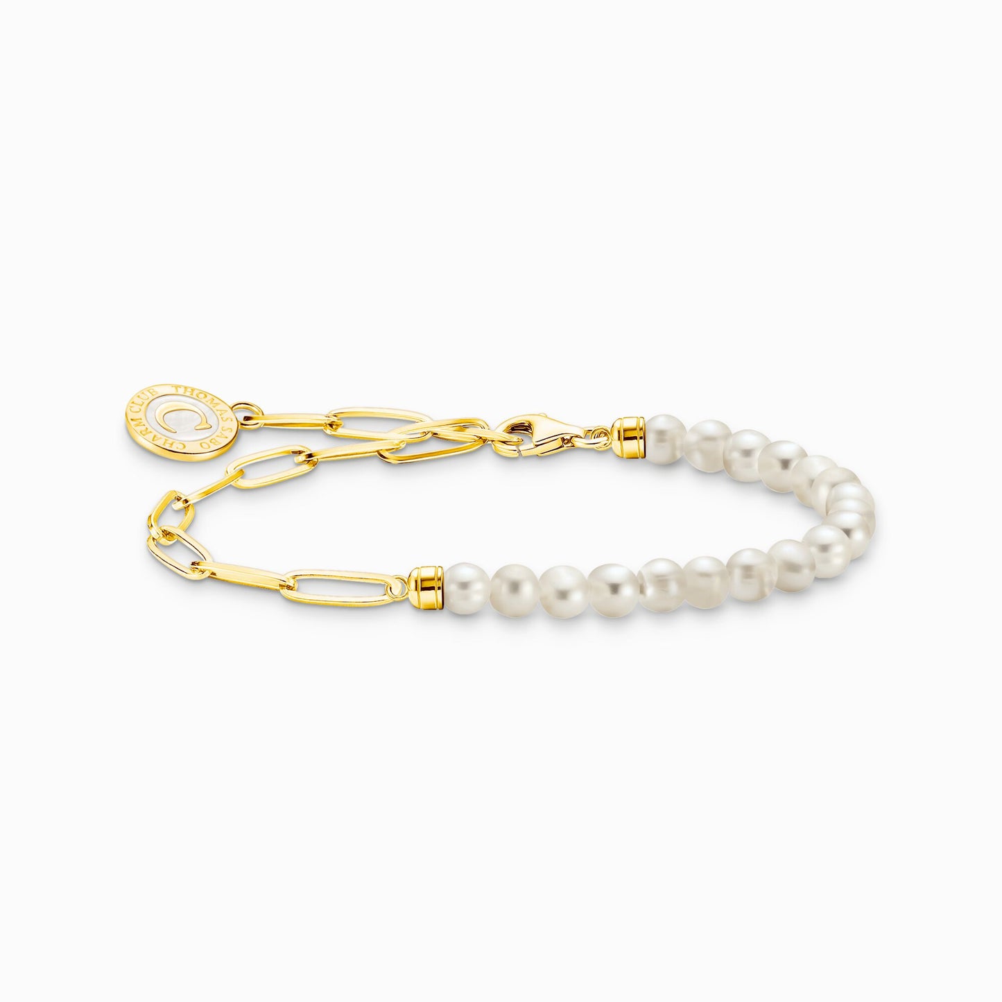 Thomas Sabo Pearl Charm Bracelet Ygp Charmista 19Cm A2129-430-14