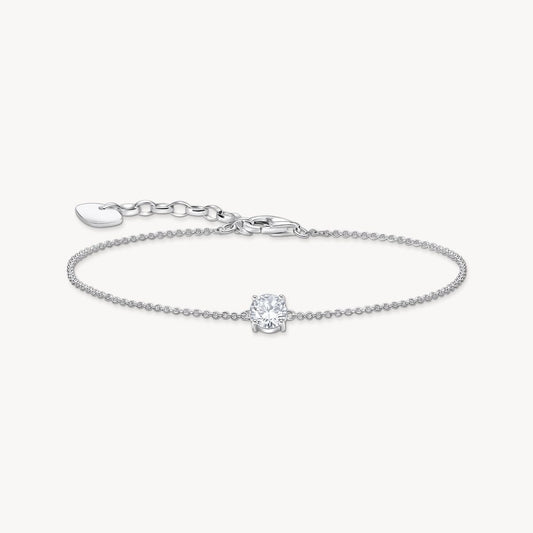 Thomas Sabo Sterling Silver Round White Cubic Zirconia Bracelet A2156-051-14