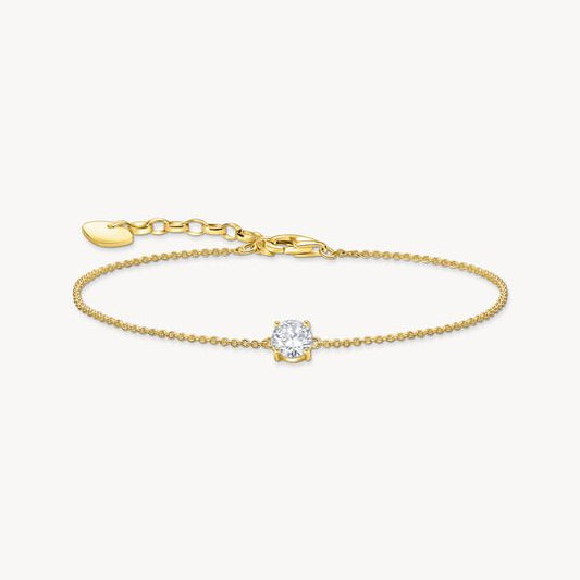 Thomas Sabo Yellow Gold Plated Cubic Zirconia Bracelet A2156-414-14