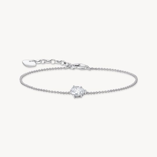 Thomas Sabo Sterling Silver White Pear Cut Cubic Zirconia Bracelet A2159-051-14