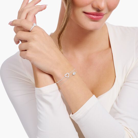 Thomas Sabo Sterling Silver White Pear Cut Cubic Zirconia Bracelet A2159-051-14