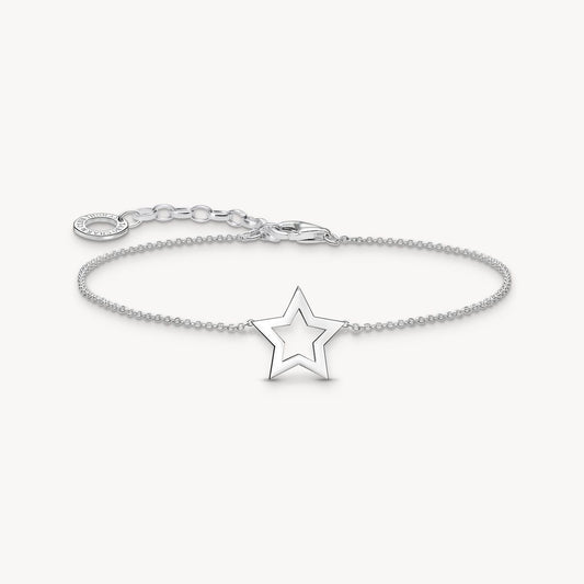 Thomas Sabo Sterling Silver Open Star Trace Bracelet A2162-001-21
