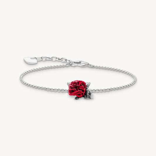Thomas Sabo Sterling Silver True Romance Red Rose Bracelet A2175-664-10