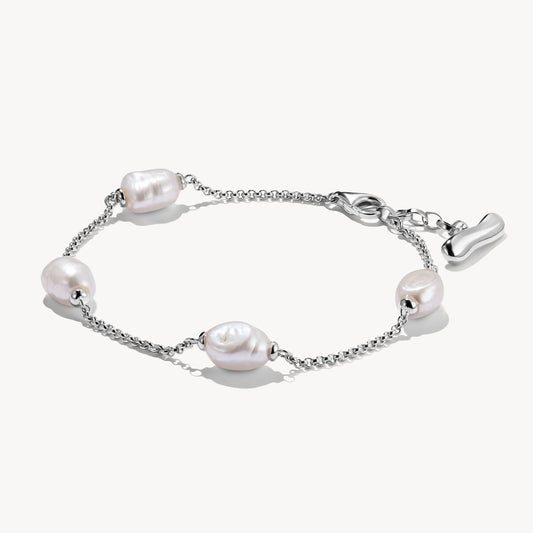 Thomas Sabo Natural Beauty Sterling Silver Freshwater Cultured Pearl Bracelet A2189-082-14