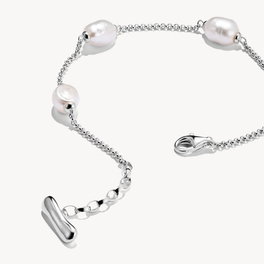 Thomas Sabo Natural Beauty Sterling Silver Freshwater Cultured Pearl Bracelet A2189-082-14
