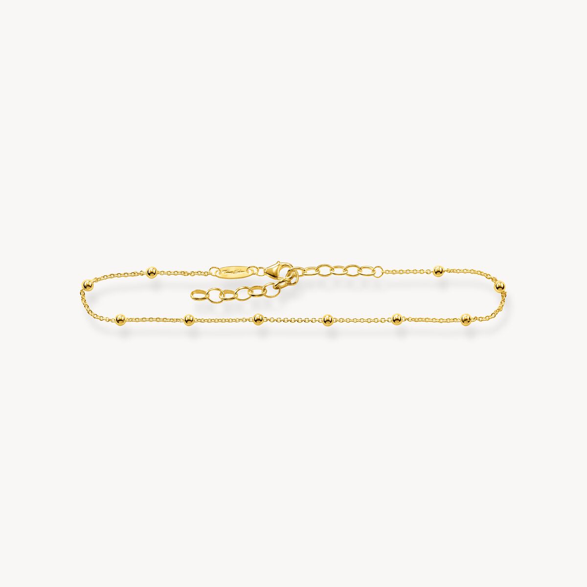 Thomas Sabo Yellow Gold Plated 27cm Beaded Anklet AK0002-413-39