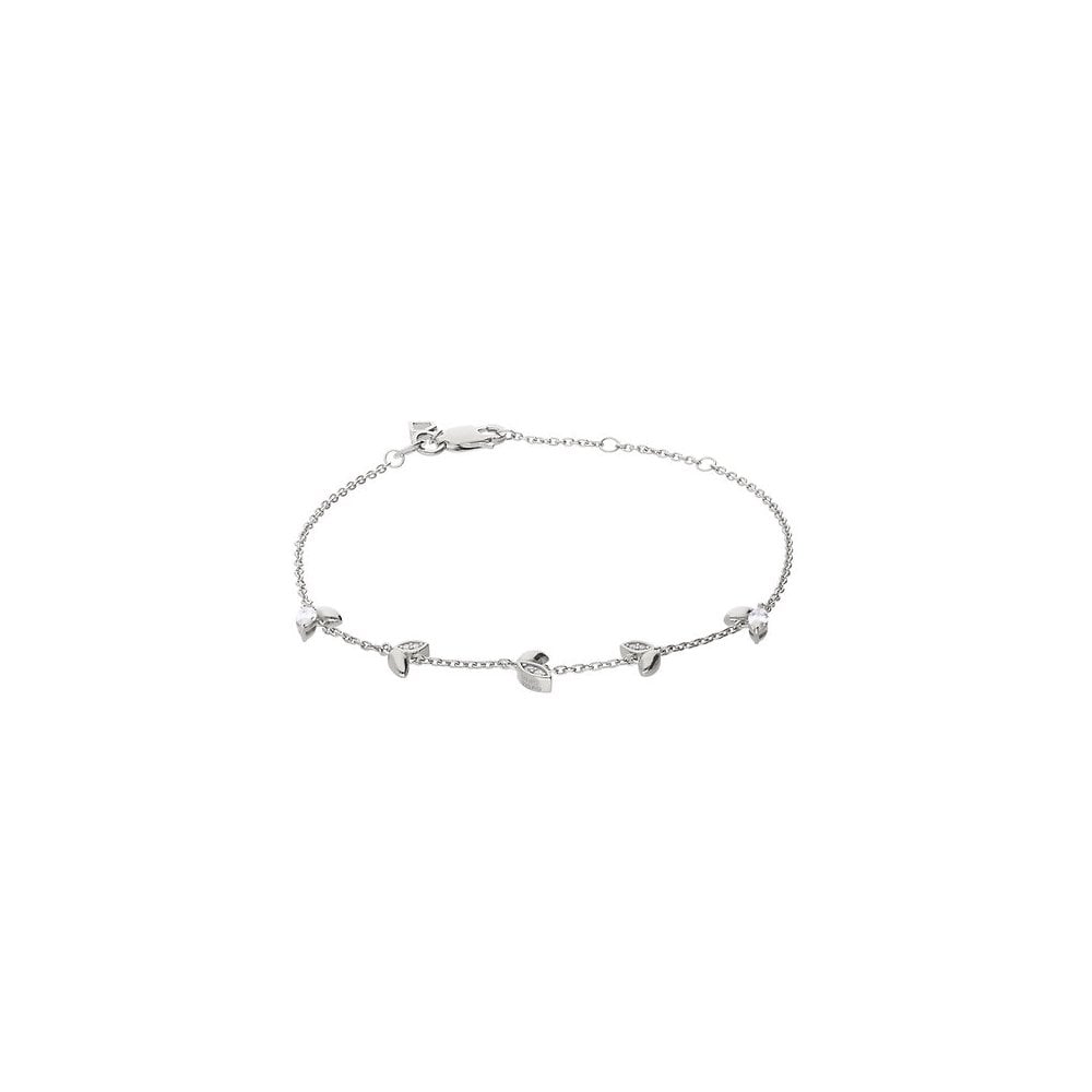 Diamonfire Sterling Silver Leaf Bracelet